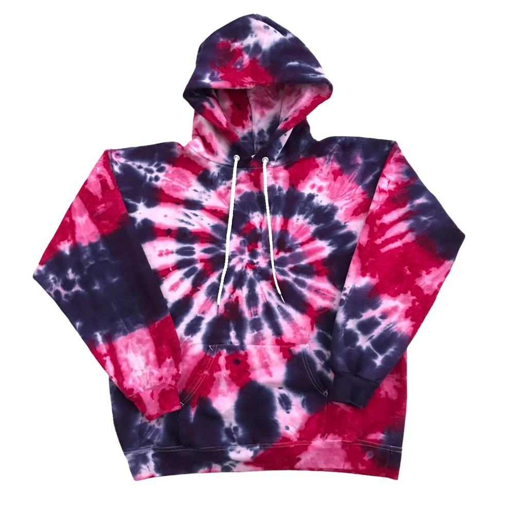 Vintage 2000's Hanes Tie Dye Hoodie Women's Medium Purple Pink